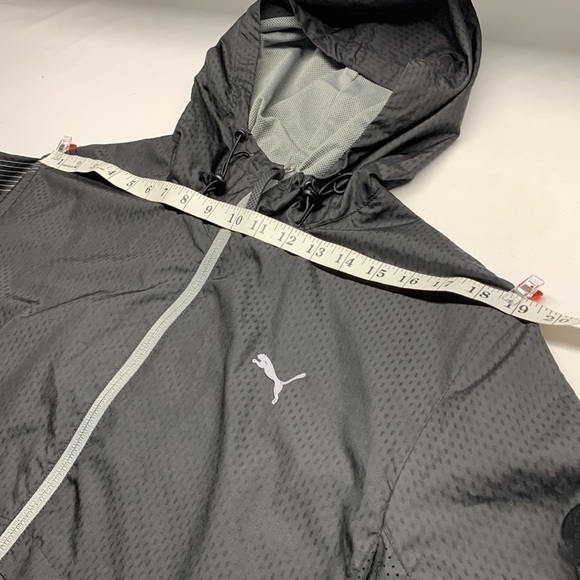 Puma Sport Life Style Wind Breaker Jacket Elasticized Waist Black Size Medium - Picture 12 of 15